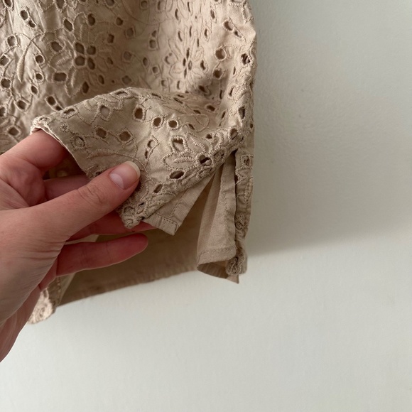 Talbots Tan Eyelet Sleeveless Blouse - Picture 2 of 5